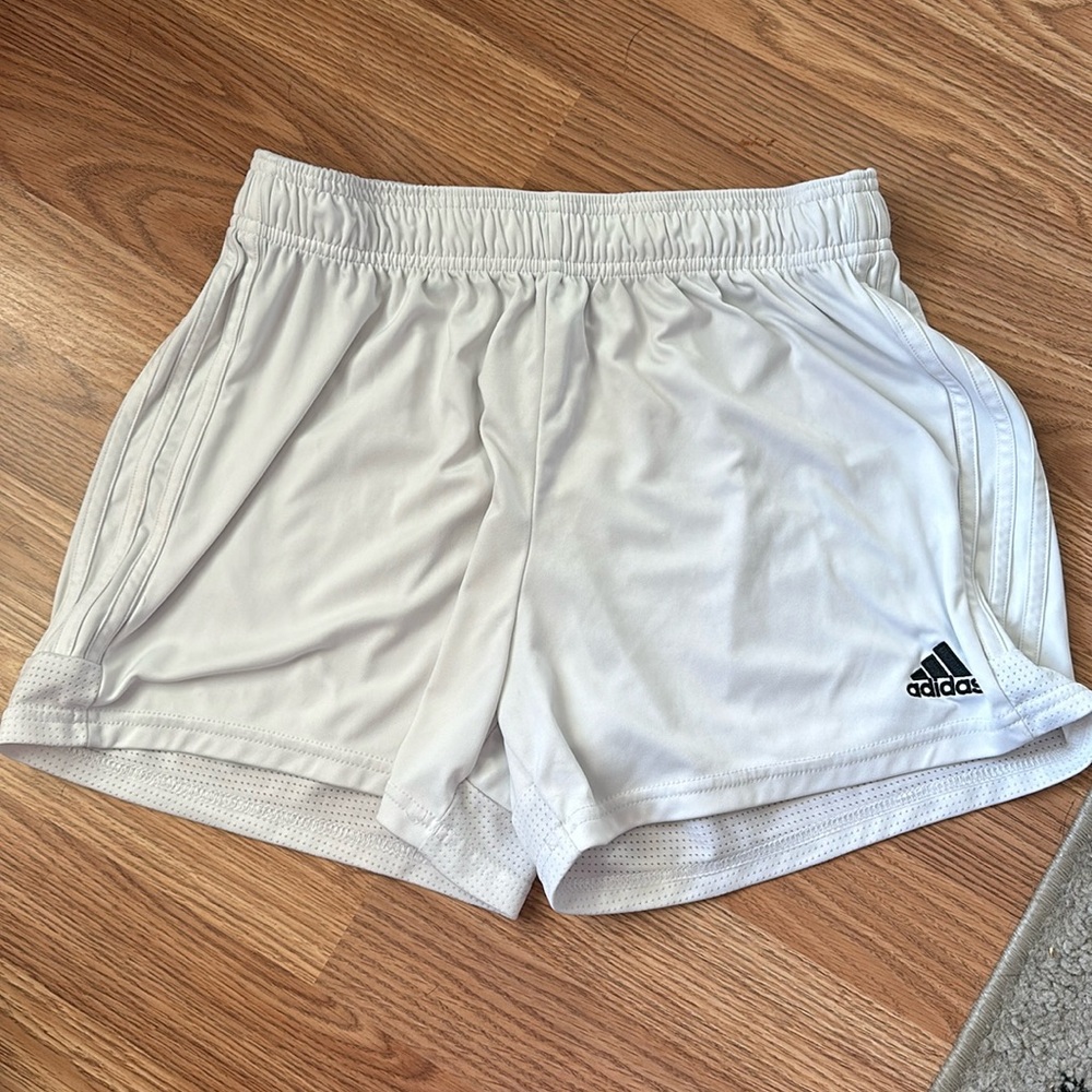 Women’s White Adidas Athletic Shorts